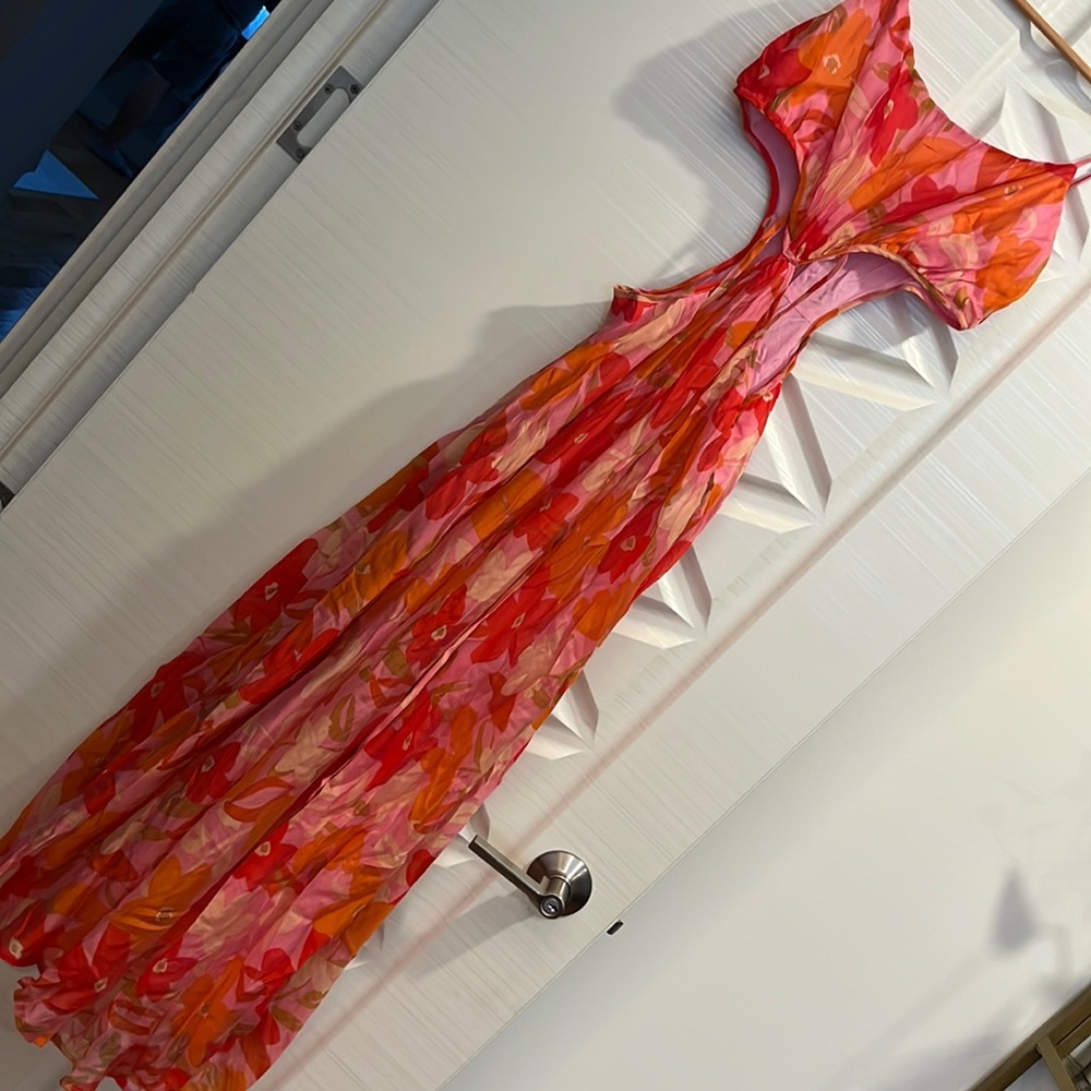 Astr Women's Floral Maxi Dress - Red and Pink